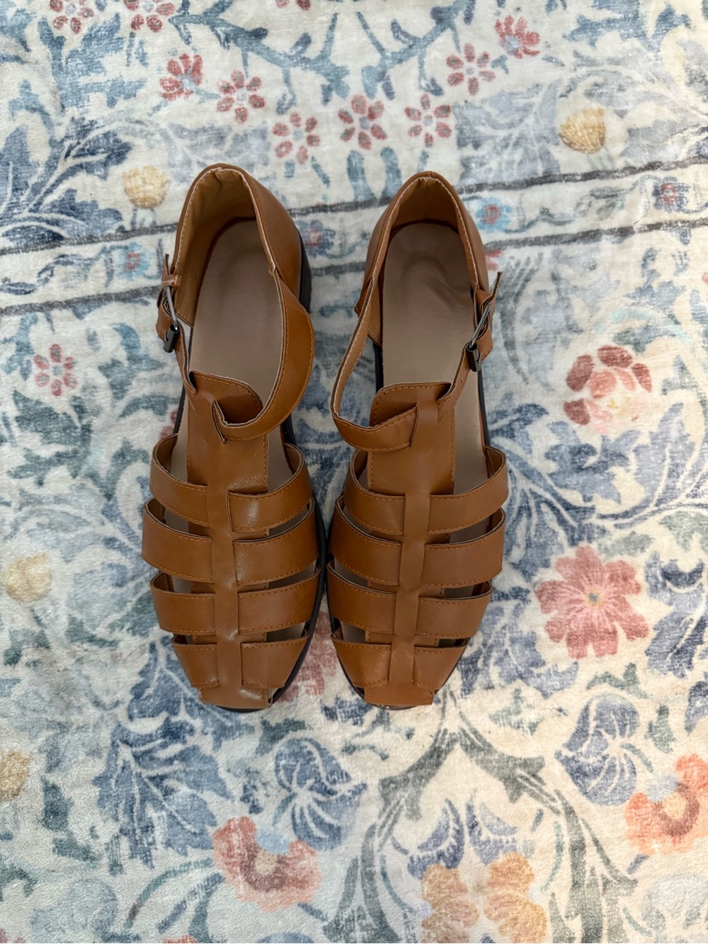 Tan Unisex Fisherman Sandals with Ankle Buckle Mens 11/Women’s 12.5